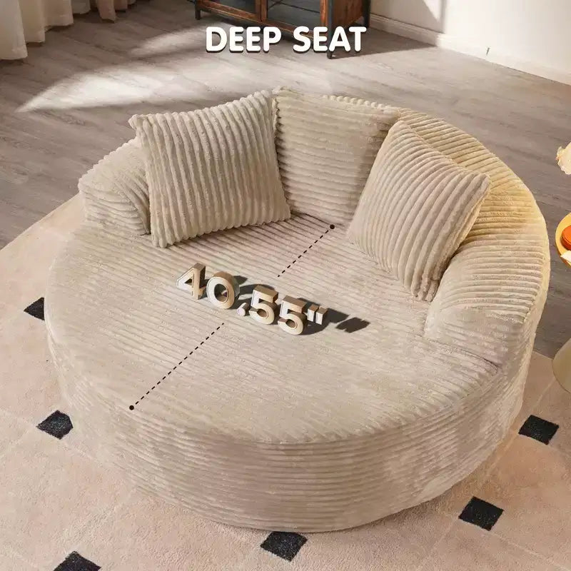 Fauteuil rond en peluche 1 place beige/noir/gris/vert/rose