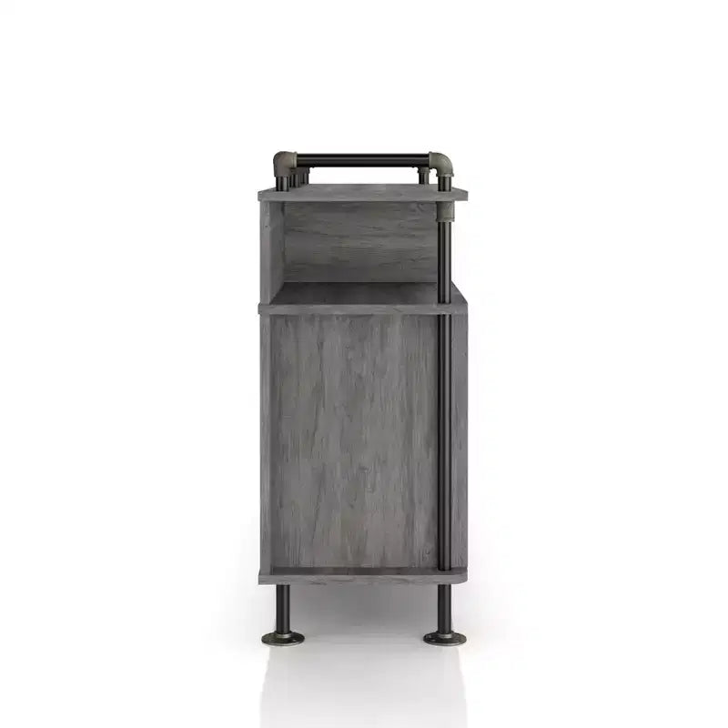 Meuble buffet rustique marron avec rangement pour le vin, 1 place assise