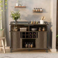 Meuble buffet rustique marron avec rangement pour le vin, 1 place assise