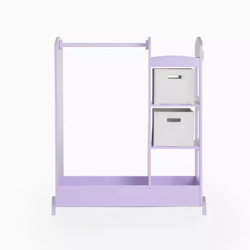 Centre de rangement avec miroir pour déguisements d'enfants – Gris / Lavande / Naturel / Rose / Blanc – 1 enfant