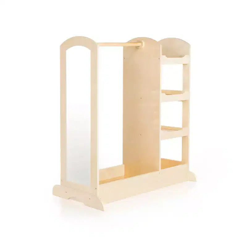Centre de rangement avec miroir pour déguisements d'enfants – Gris / Lavande / Naturel / Rose / Blanc – 1 enfant