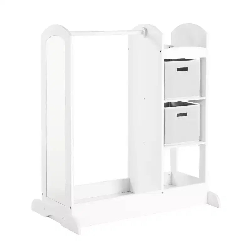 Centre de rangement avec miroir pour déguisements d'enfants – Gris / Lavande / Naturel / Rose / Blanc – 1 enfant