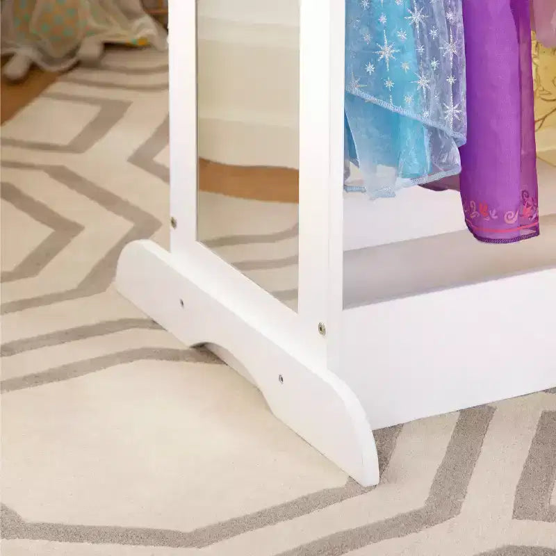 Centre de rangement avec miroir pour déguisements d'enfants – Gris / Lavande / Naturel / Rose / Blanc – 1 enfant