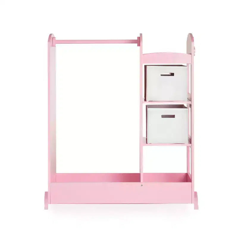 Centre de rangement avec miroir pour déguisements d'enfants – Gris / Lavande / Naturel / Rose / Blanc – 1 enfant