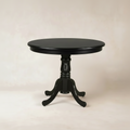 Table à manger ronde en bois noir